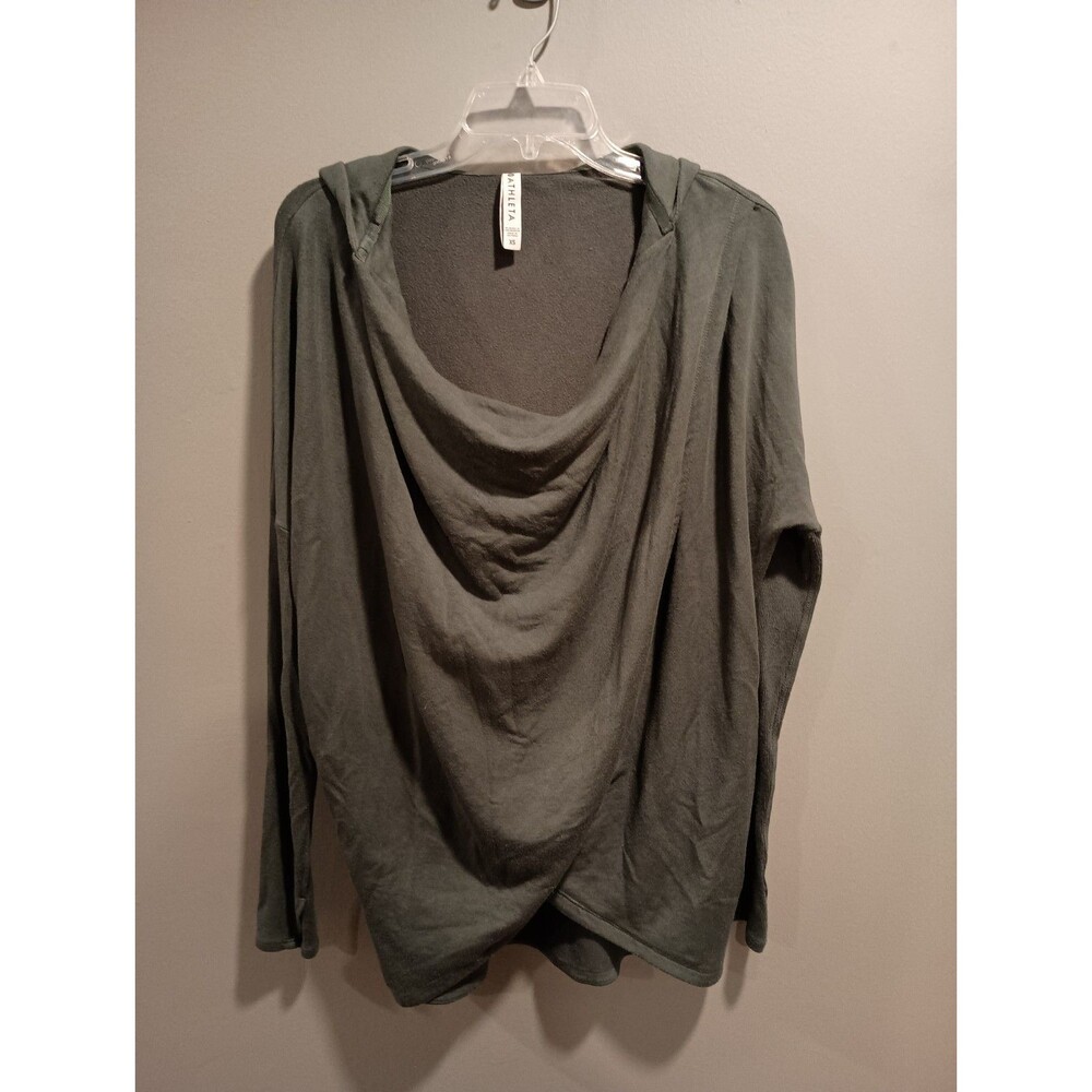 Athleta Sweater Womens Size XS Gray Modal Blend Purana Wrap Sweatshirt Hoodie